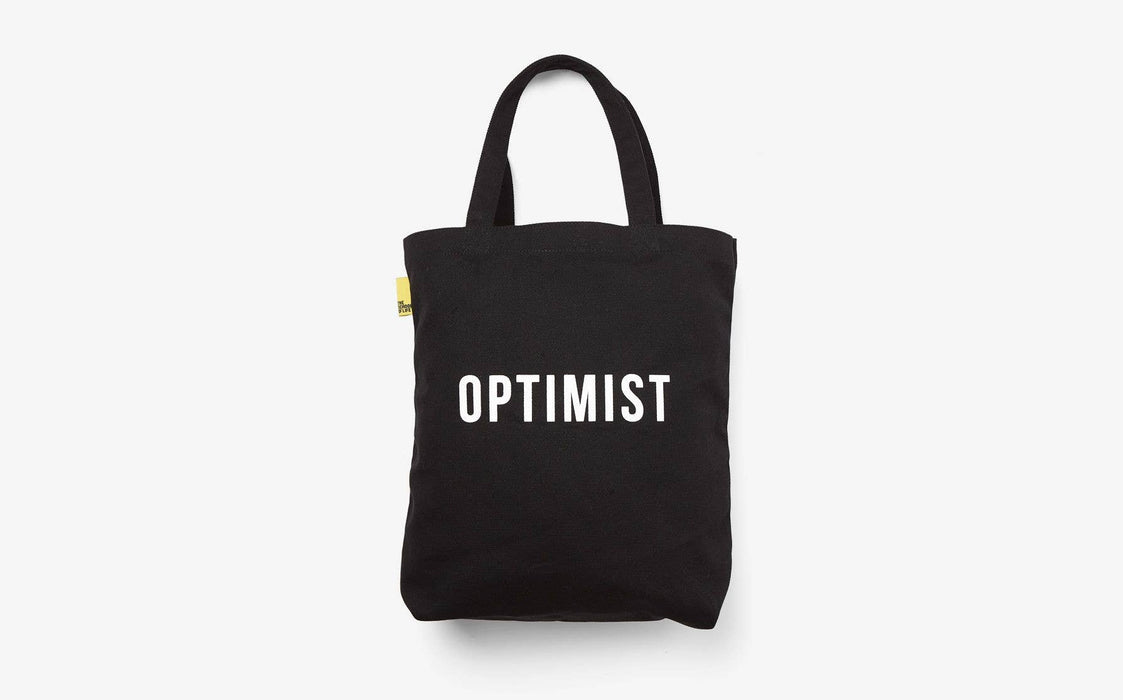 Optimist and Pessimist Tote Bag, Motivational Unique Gift