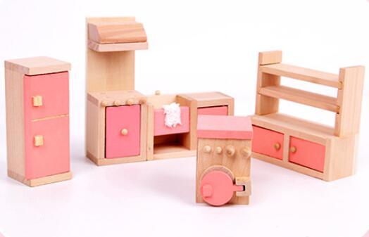 Mini Furniture Doll House - Wooden Set - Daily Mind