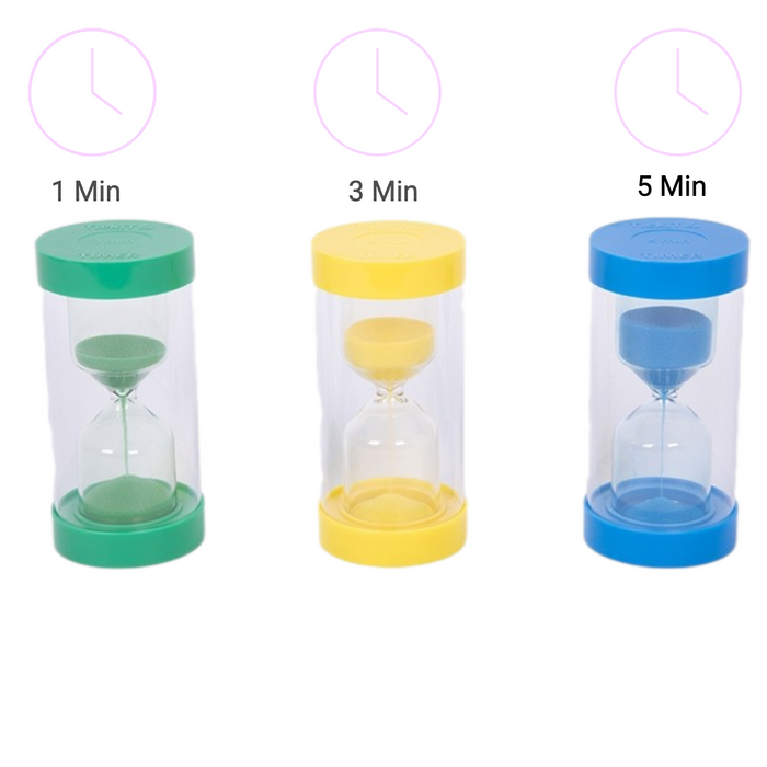 Sand Timers Colour Bright Pack (1, 3, 5 Minute)