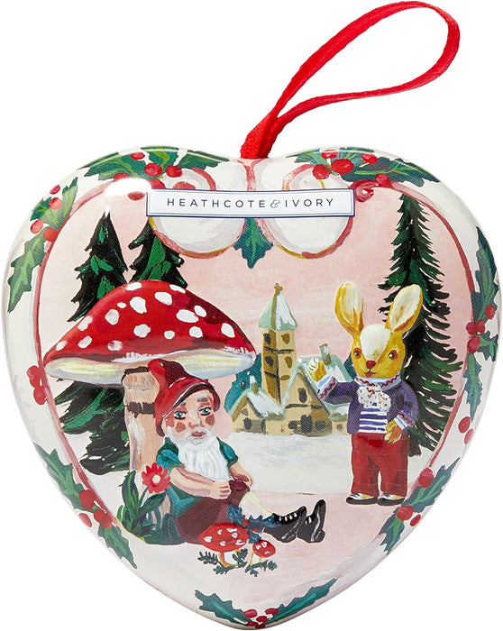 Vintage & Co Beauty X Nathalie Lete Christmas-Scented Soap in Heart Shaped Tin 90g - Festive Heart Shaped Moisturizing Soap, Holiday
